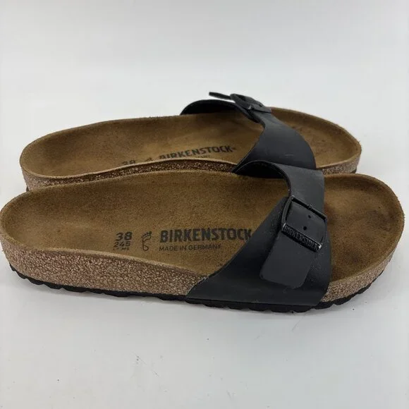 Birkenstock Madrid Birko-Flor Sandals Adjustable Sz US 8 EU 38Black Womens - Picture 5 of 14
